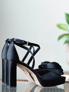 NEW Ted Baker Black Satin Heels 8.5